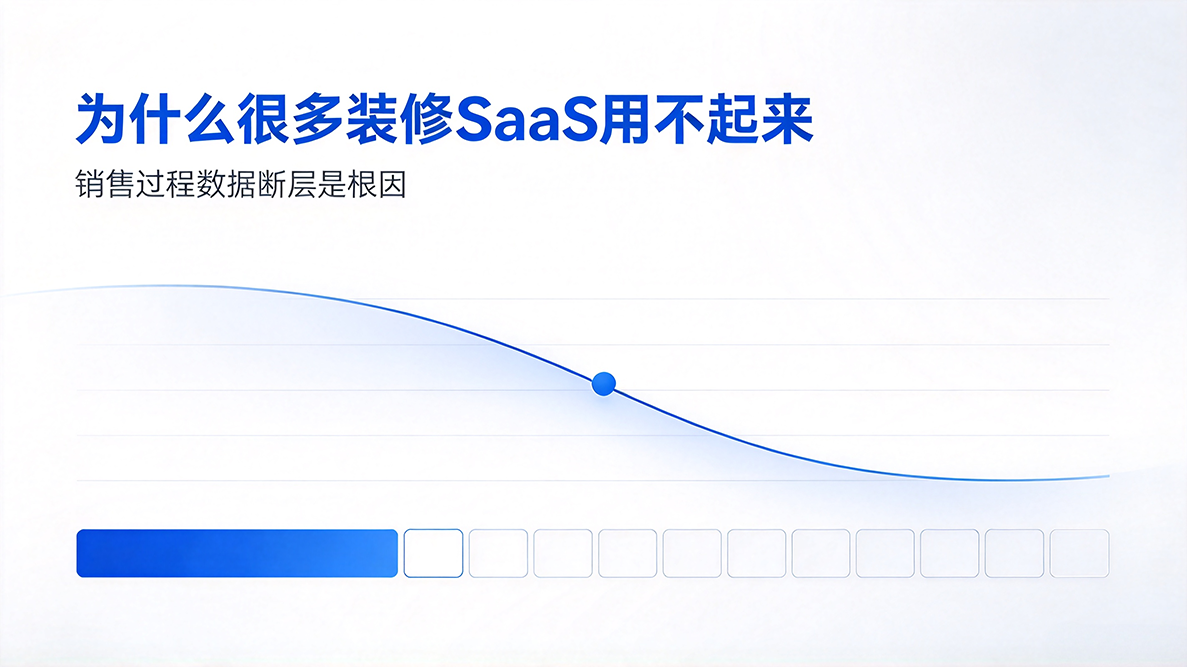 为什么很多装修SaaS用不起来：销售过程数据断层是根因
